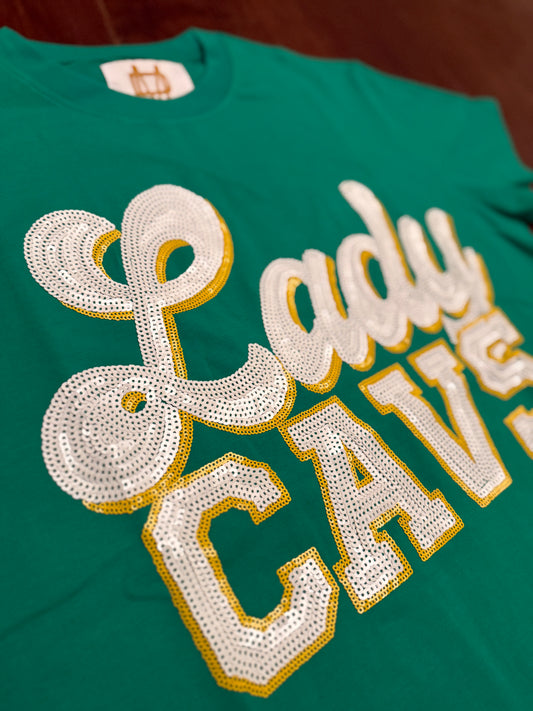 MPD Green Sequin Lady Cavs Tee